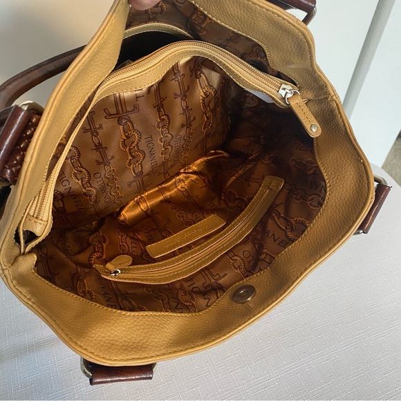 Tignanello Camel Tan Leather Double Handled Shoulder Bag - NWOT - Picture 15 of 15
